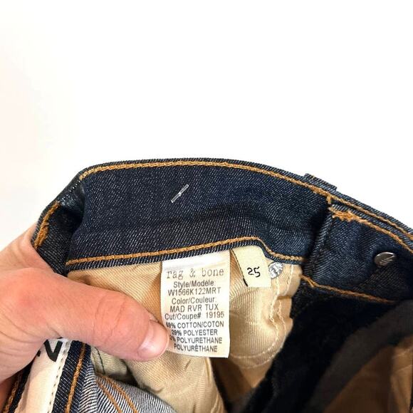 Rag & Bone Women's 25 High Rise Ankle Skinny Jeans Mad RVR Side Stripe Dark Wash - Picture 6 of 6